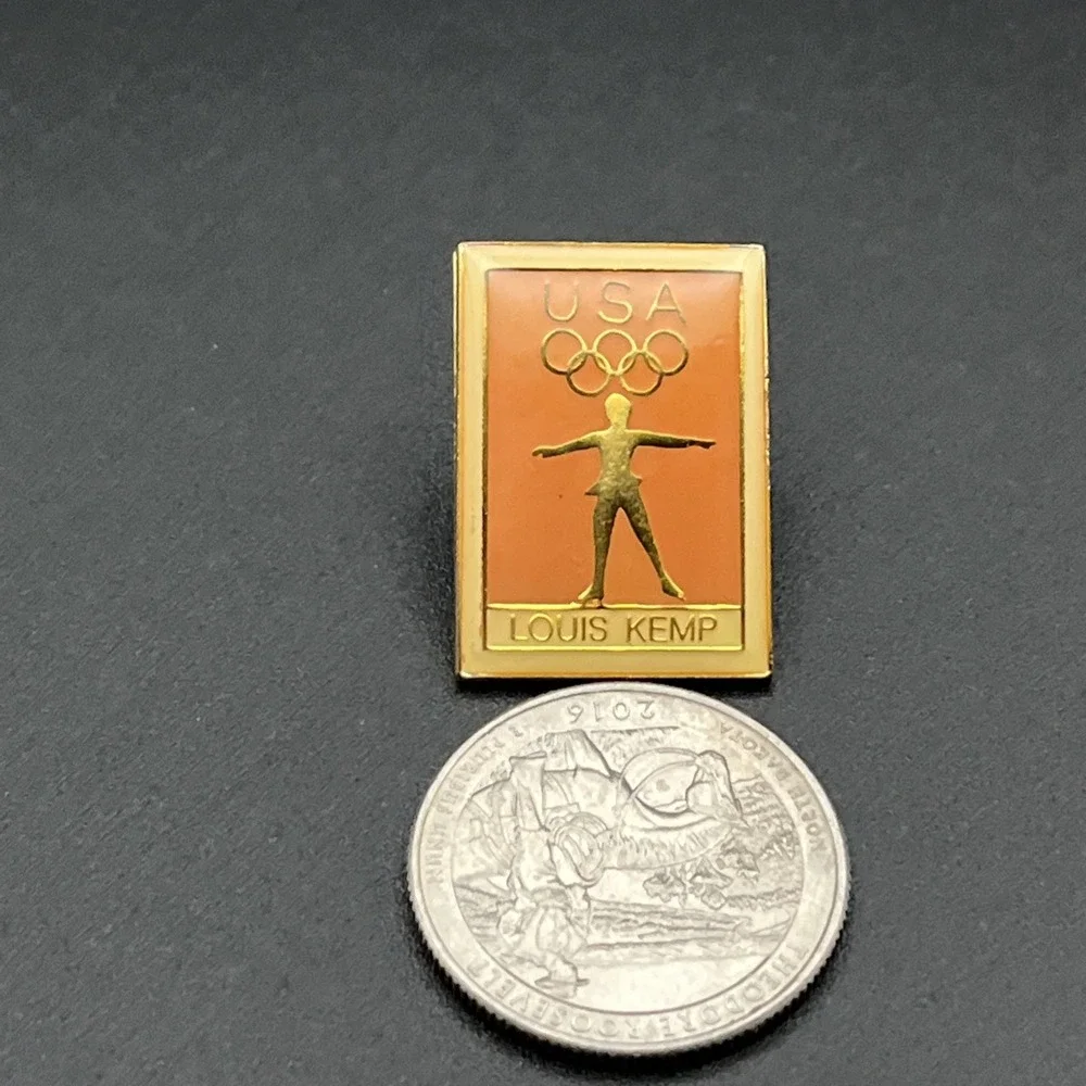 Vintage‎ Olympic Games Team USA Louis Kemp Sponsor Figure Skating Lapel Hat Pin